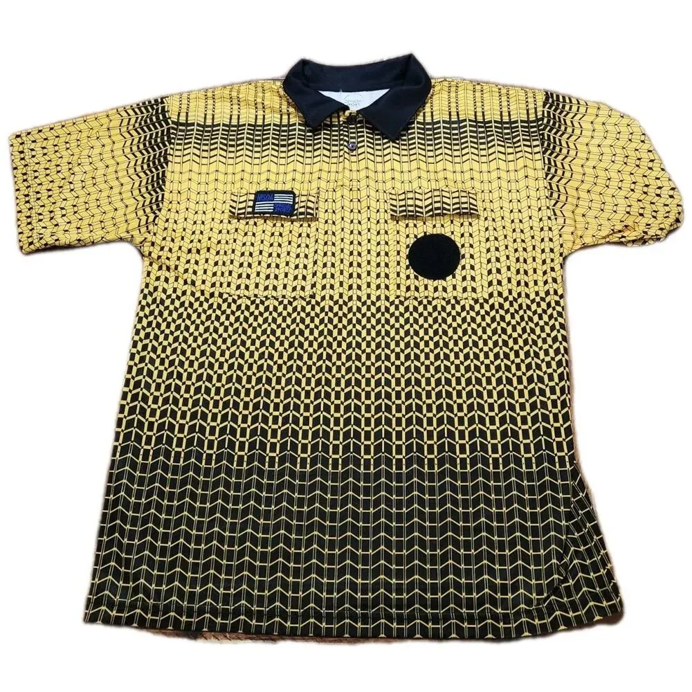 Official Sports International NISOA Soccer Referee Jersey LG Gold Short Sleeve - Picture 1 of 9
